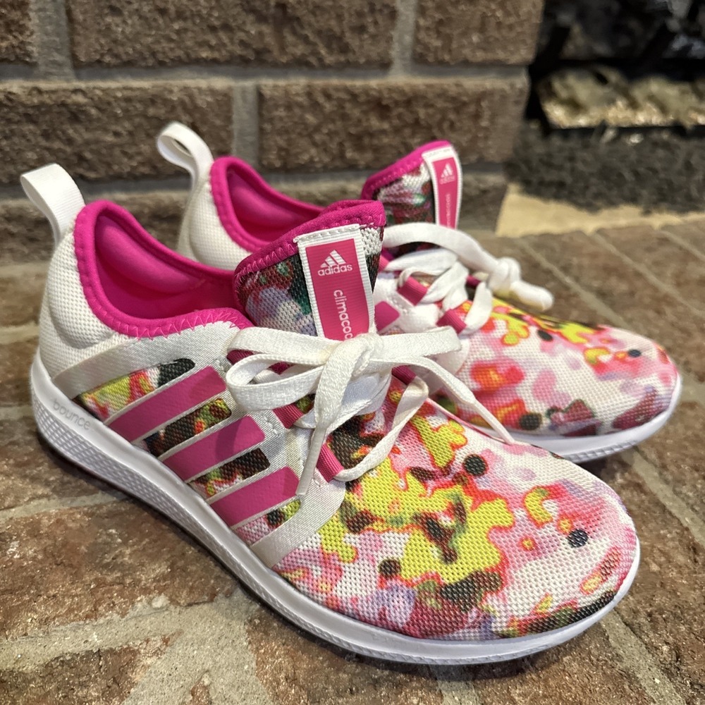 adidas Cloudfoam Floral Mesh Low Top Lace-Up Sneakers women US 6.5 EU 38